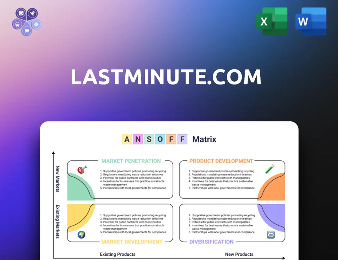Lastminute Ansoff Matrix